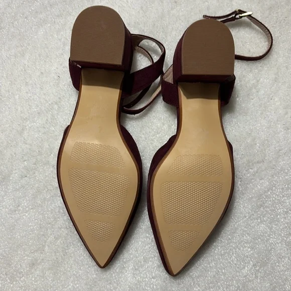 Kenzie Burgundy Suede Block Heels - Picture 3 of 3